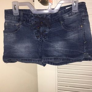 Jean shorts.